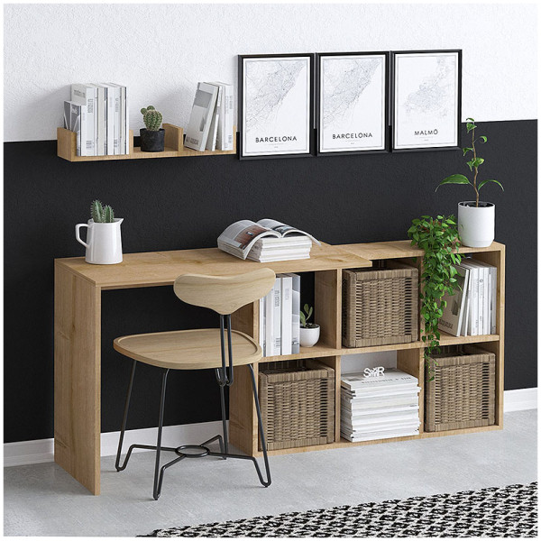 Γραφείο εργασίας Blake  χρώμα φυσικό οξιάς 145x45x74εκ.