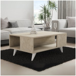 Τραπεζάκι σαλονιού Yuka  χρώμα travertine 90x60x39,5εκ.