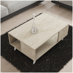 Τραπεζάκι σαλονιού Yuka  χρώμα travertine 90x60x39,5εκ. - Image 2