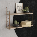 Ραφιέρα τοίχου Armoni  χρώμα sacramento oak - καφέ μέταλλο 72x20x58εκ.