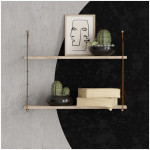 Ραφιέρα τοίχου Armoni  χρώμα sacramento oak - καφέ μέταλλο 72x20x58εκ. - Image 2
