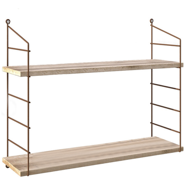 Ραφιέρα τοίχου Armoni  χρώμα sacramento oak - καφέ μέταλλο 72x20x58εκ. - Image 3