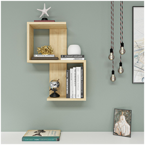 Ραφιέρα τοίχου Octa  χρώμα sapphire oak 45x16,4x60εκ. - Image 2