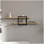 Ραφιέρα τοίχου Mone  χρώμα sapphire oak - μαύρο 120x18x30εκ. - Image 2