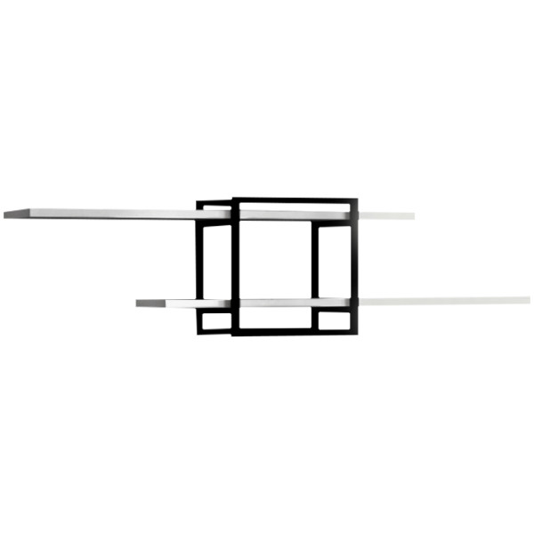Ραφιέρα τοίχου Mone  χρώμα λευκό - μαύρο 120x18x30εκ. - Image 3