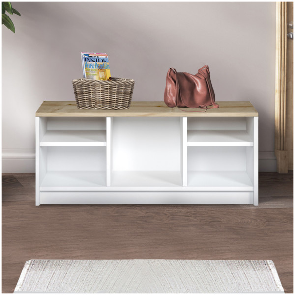Παπουτσοθήκη London  χρώμα λευκό - sapphire oak 100x35x40εκ. - Image 2