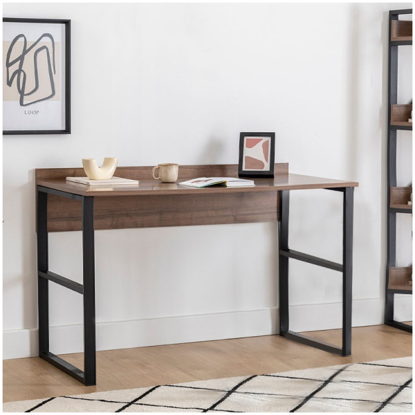 Γραφείο εργασίας Rana  χρώμα καρυδί - μαύρο 120x60x78,8εκ. - Image 1