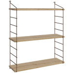 Ραφιέρα τοίχου Armoni  χρώμα sapphire oak - καφέ μέταλλο 72x20x85εκ. - Image 3