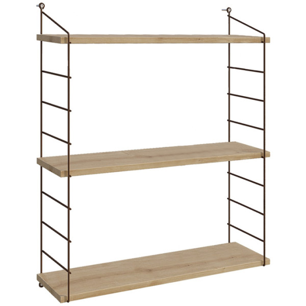 Ραφιέρα τοίχου Armoni  χρώμα sapphire oak - καφέ μέταλλο 72x20x85εκ. - Image 3
