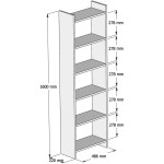 ΒΙΒΛΙΟΘΗΚΗ CLASSIKER HM9226.11 ΜΕΛΑΜΙΝΗΣ ΛΕΥΚH 48,5x22x160Υεκ. - Image 2