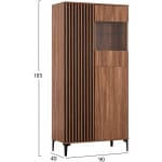 ΒΙΤΡΙΝΑ ΣΕΙΡΑ HARRY HM18011.01 ΜΕΛΑΜΙΝΗ ΦΥΣΙΚΟ ΞΥΛΟΥ-ΜΑΥΡΟ 90x40x185Υεκ. - Image 2