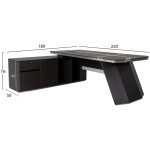 ΓΡΑΦΕΙΟ ΕΠΑΓΓΕΛΜΑΤΙΚΟ ΑΡΙΣΤΕΡΗ ΓΩΝΙΑ ROSEWOOD HM2083L 220X180X76Υεκ. - Image 2