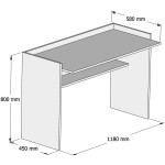 ΓΡΑΦΕΙΟ ΜΕΛΑΜΙΝΗΣ ΓΚΡΙ ΛΕΥΚΟ HM9227.13 118x58x80Υεκ. - Image 2