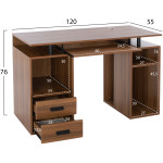 ΓΡΑΦΕΙΟ ΜΕΛΑΜΙΝΗΣ STATUS HM2026.03 WALNUT 120Χ55Χ76 εκ. - Image 2