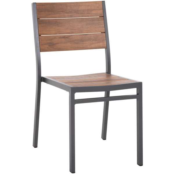 ΚΑΡΕΚΛΑ ΑΛΟΥΜΙΝΙΟΥ SAGA HM6063.02 ΣΚΟΥΡΟ ΓΚΡΙ ΜΕ POLYWOOD 46x52x86Υεκ.