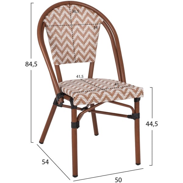 ΚΑΡΕΚΛΑ BAMBOO LOOK ΣΕ ΚΑΦΕ ΚΑΙ ΜΠΕΖ-ΛΕΥΚΗ ΕΠΕΝΔΥΣΗ HM5860.03 50x54x84,5Yεκ. - Image 2