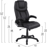 ΚΑΡΕΚΛΑ ΓΡΑΦΕΙΟΥ THORIN HM1050.01 ΜΕ MASSAGE ΜΑΥΡΗ HOMEMARKT 62x70x127Y εκ. - Image 2