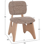 ΚΑΡΕΚΛΑ ΤΡΑΠΕΖΑΡΙΑΣ BELLISI HM18248.01 ΚΑΦΕ ΥΦΑΣΜΑ-PLYWOOD ΧΡΩΜΑ ΔΡΥΟΣ 53x56x78Υεκ. - Image 2
