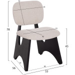 ΚΑΡΕΚΛΑ ΤΡΑΠΕΖΑΡΙΑΣ BELLISI HM18248.02 ΕΚΡΟΥ ΥΦΑΣΜΑ-PLYWOOD ΣΕ ΜΑΥΡΟ 53x56x78Υεκ. - Image 2