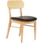 KΑΡΕΚΛΑ ΤΡΑΠΕΖΑΡΙΑΣ SEKOR HM9945.01 RUBBERWOOD-ΜΑΥΡΟ PU 50x50x80Υεκ.