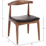 KΑΡΕΚΛΑ ΤΡΑΠΕΖΑΡΙΑΣ ALOR HM9947.03 RUBBERWOOD ΚΑΡΥΔΙ-ΜΑΥΡΟ PU 55x51x75Υεκ - Image 2