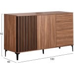 ΜΠΟΥΦΕΣ ΣΕΙΡΑ HARRY HM18006.01 ΜΕΛΑΜΙΝΗ ΦΥΣΙΚΟ ΞΥΛΟΥ-ΜΑΥΡΟ 180x40x92Υεκ. - Image 2