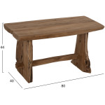 ΠΑΓΚΑΚΙ YEDI HM9347 ΑΠΟ ΜΑΣΙΦ ΞΥΛΟ TEAK ΦΥΣΙΚΟ 80X40X44Y εκ. - Image 2