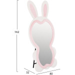 ΠΑΙΔΙΚΟΣ ΚΑΘΡΕΦΤΗΣ ΔΑΠΕΔΟΥ BUNNY HM4489.01 MDF ΡΟΖ & ΛΕΥΚΟ-ΜΑΥΡΟ STAND 80x162Υεκ. - Image 2