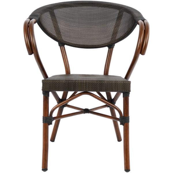 ΠΟΛΥΘΡΟΝΑ ΑΛΟΥΜΙΝΙΟΥ CLAY BAMBOO LOOK ΚΑΦΕ ΜΕ TEXTLINE HM5025 60,5x59x81 cm - Image 2