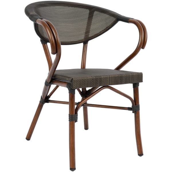 ΠΟΛΥΘΡΟΝΑ ΑΛΟΥΜΙΝΙΟΥ CLAY BAMBOO LOOK ΚΑΦΕ ΜΕ TEXTLINE HM5025 60,5x59x81 cm
