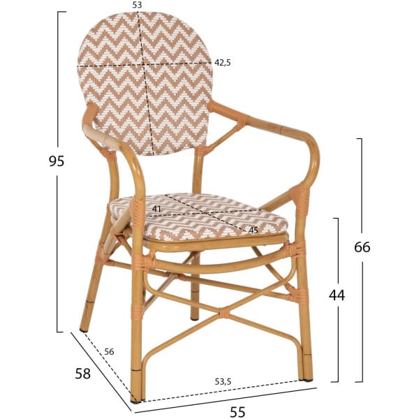 ΠΟΛΥΘΡΟΝΑ ΑΛΟΥΜΙΝΙΟΥ BAMBOO LOOK ΦΥΣΙΚΟ - ΛΕΥΚΟ HM5928.03 55x58x95 εκ. - Image 2