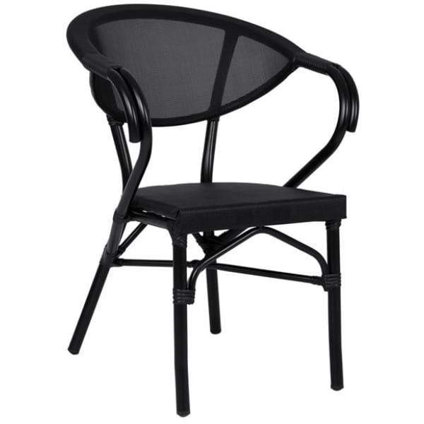 ΠΟΛΥΘΡΟΝΑ ΑΛΟΥΜΙΝΙΟΥ CLAY BAMBOO LOOK ΜΑΥΡΗ ΜΕ TEXTLINE HM5025.02 59x60x82 cm - Image 1