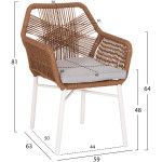 ΠΟΛΥΘΡΟΝΑ TOPIN HM6048.11 ΑΛΟΥΜΙΝΙΟ ΛΕΥΚΟ-P.E. RATTAN ΜΠΕΖ 59x63x81Υεκ - Image 2