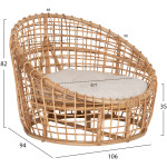 ΠΟΛΥΘΡΟΝΑ ENTO HM9814 RATTAN ΣΕ ΦΥΣΙΚΟ-ΜΠΕΖ ΜΑΞΙΛΑΡΙ 85x75x67Yεκ. - Image 2