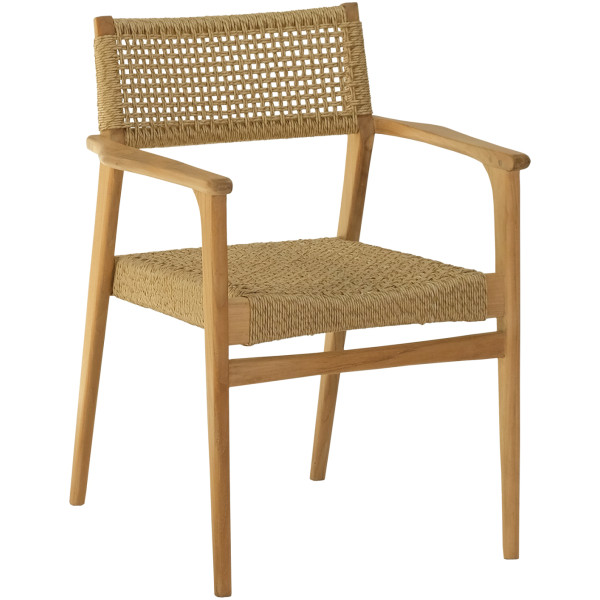 ΠΟΛΥΘΡΟΝΑ NEBO HM9937 ΞΥΛΟ TEAK & ΣΥΝΘ.RATTAN ΣΕ ΦΥΣΙΚΟ ΧΡΩΜΑ 57x63x80,5Υ - Image 1