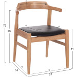 ΠΟΛΥΘΡΟΝΑ CERSEI HM9946.01 RUBBERWOOD ΣΕ LIGHT OAK & PU ΣΕ ΜΑΥΡΟ 57x53x72Υεκ - Image 2