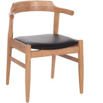 ΠΟΛΥΘΡΟΝΑ CERSEI HM9946.01 RUBBERWOOD ΣΕ LIGHT OAK & PU ΣΕ ΜΑΥΡΟ 57x53x72Υεκ