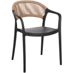 ΠΟΛΥΘΡΟΝΑ ΠΟΛΥΠΡΟΠΥΛΕΝΙΟΥ EVA HM6155.02 ΜΑΥΡΗ ΜΕ ΜΠΕΖ ΣΧΟΙΝΙ 56,5x53x80Υεκ.