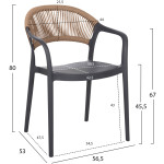 ΠΟΛΥΘΡΟΝΑ ΠΟΛΥΠΡΟΠΥΛΕΝΙΟΥ EVA HM6155.10 ΓΚΡΙ ΜΕ ΜΠΕΖ ΣΧΟΙΝΙ 56,5x53x80Υεκ. - Image 2