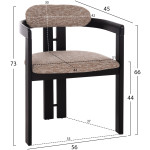 ΠΟΛΥΘΡΟΝΑ ΤΡΑΠΕΖΑΡΙΑΣ KALL HM18247.02 ΚΑΦΕ ΥΦΑΣΜΑ--PLYWOOD ΣΕ ΜΑΥΡΟ 56x45x73Υεκ - Image 2
