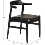 ΠΟΛΥΘΡΟΝΑ ΤΡΑΠΕΖΑΡΙΑΣ CERSEI HM9946.02 RUBBERWOOD & PU ΣΕ ΜΑΥΡΟ 57x54x74Υεκ - Image 2