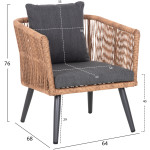 ΣΑΛΟΝΙ ΕΞ.ΧΩΡΟΥ 4ΤΜΧ FREJA HM6057.03 ΑΛΟΥΜ.ΑΝΘΡΑΚΙ-PE RATTAN ΜΠΕΖ-ΑΝΘΡΑΚΙ ΜΑΞΙΛΑΡΙΑ - Image 2