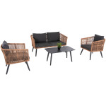 ΣΑΛΟΝΙ ΕΞ.ΧΩΡΟΥ 4ΤΜΧ FREJA HM6057.03 ΑΛΟΥΜ.ΑΝΘΡΑΚΙ-PE RATTAN ΜΠΕΖ-ΑΝΘΡΑΚΙ ΜΑΞΙΛΑΡΙΑ