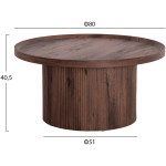 ΣΕΤ 2ΤΜΧ ΤΡΑΠΕΖΙΑ ΣΑΛΟΝΙΟΥ MARGON HM21084 MDF ΣΚΟΥΡΟ ΚΑΦΕ Φ80εκ & Φ45εκ - Image 2