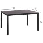 ΣΕΤ 5ΤΜΧ HM10531 ΤΡΑΠΕΖΙ ΑΛΟΥΜΙΝΙΟΥ 140Χ80Χ75,5Y & 4 ΠΟΛΥΘΡΟΝΕΣ LEON ΜΕΤΑΛΛΙΚΕΣ ΓΚΡΙ - Image 2