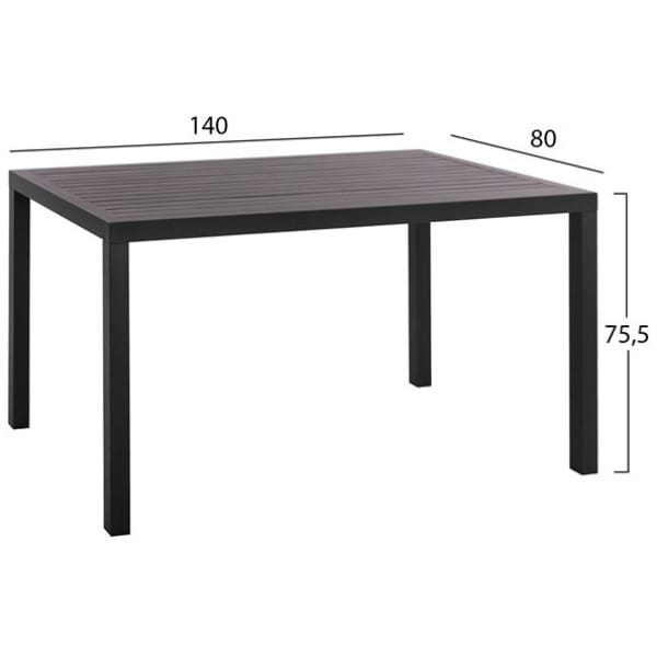 ΣΕΤ 5ΤΜΧ HM10531 ΤΡΑΠΕΖΙ ΑΛΟΥΜΙΝΙΟΥ 140Χ80Χ75,5Y & 4 ΠΟΛΥΘΡΟΝΕΣ LEON ΜΕΤΑΛΛΙΚΕΣ ΓΚΡΙ - Image 2