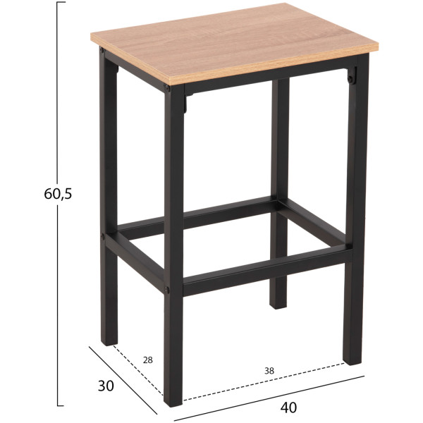 ΣΕΤ ΤΡΑΠΕΖΑΡΙΑ ΜΠΑΡ 5ΤΜΧ BOXY HM9882.01 ΜΑΥΡΟ ΜΕΤΑΛΛΟ-ΜΕΛΑΜΙΝΗ ΣΕ SONAMA - Image 2
