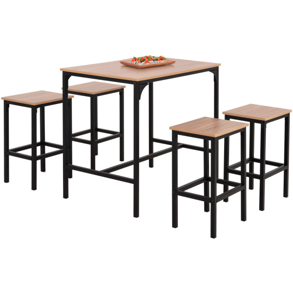 ΣΕΤ ΤΡΑΠΕΖΑΡΙΑ ΜΠΑΡ 5ΤΜΧ BOXY HM9882.01 ΜΑΥΡΟ ΜΕΤΑΛΛΟ-ΜΕΛΑΜΙΝΗ ΣΕ SONAMA - Image 1