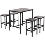 ΣΕΤ ΤΡΑΠΕΖΑΡΙΑ ΜΠΑΡ 5ΤΜΧ BOXY HM9882.13 ΜΑΥΡΟ ΜΕΤΑΛΛΟ-ΜΕΛΑΜΙΝΗ ΜΑΥΡΟ ΜΑΡΜΑΡΟ