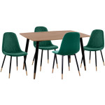 ΣΕΤ ΤΡΑΠΕΖΑΡΙΑΣ 5ΤΜΧ ALIZA HM11196.03 MDF TOP-ΒΕΛΟΥΔΟ ΚΥΠΑΡΙΣΣΙ & ΜΕΤΑΛΛΟ ΜΑΥΡΟ